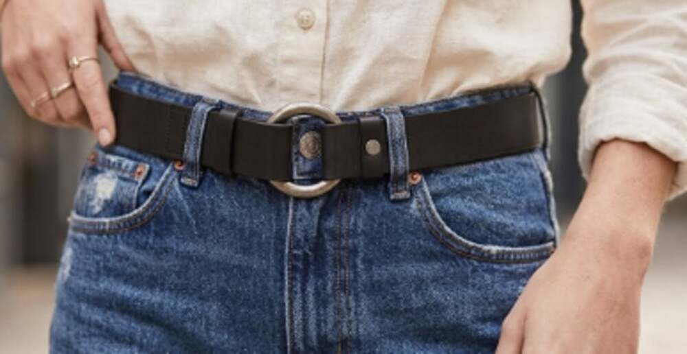 GAP Womens Genuine Leather Black O Ring Belts sz M